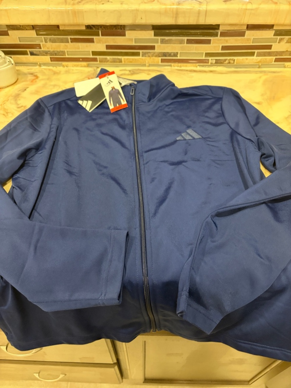 Adidas Men’s Navy Full-Zip Track Jacket NWT